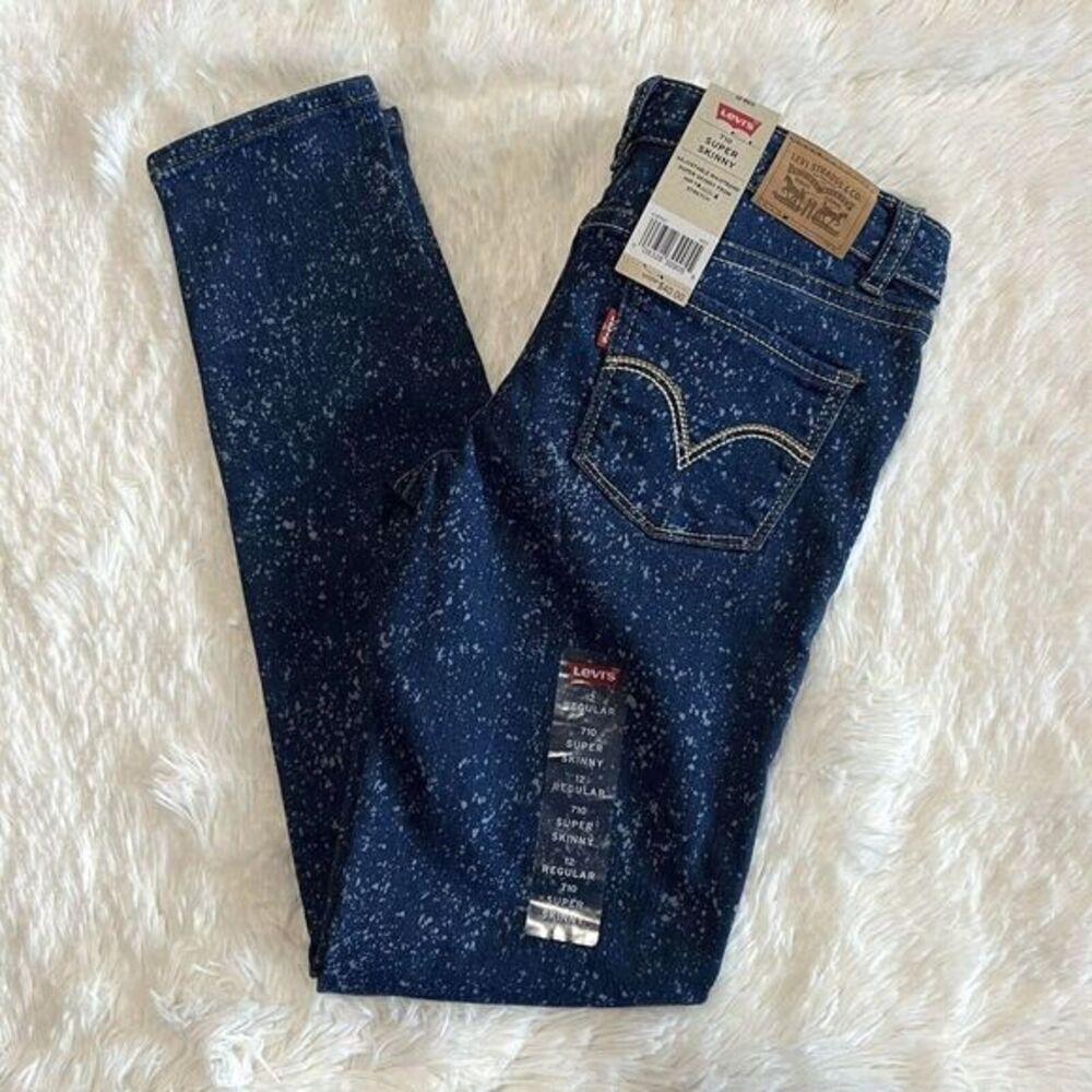 LEVI'S 710 Girl Jeans Super Skinny  Size 12‎ REG Stretch Adjustable Waistband - Picture 3 of 16